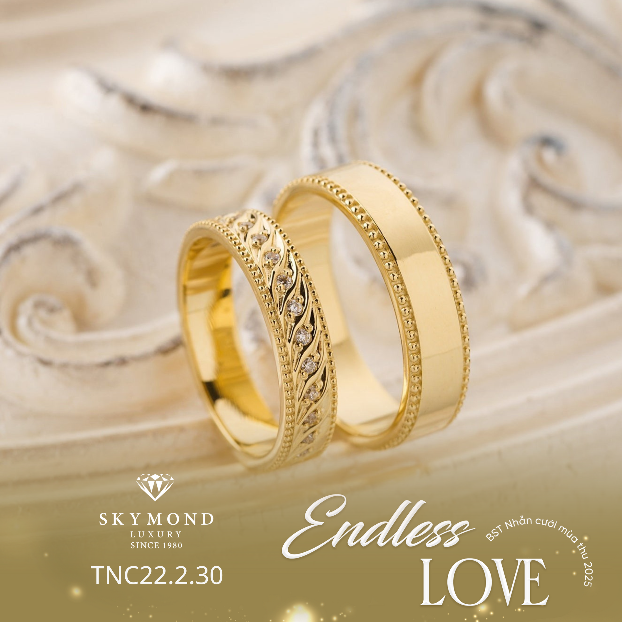 nhẫn cưới vàng skymond