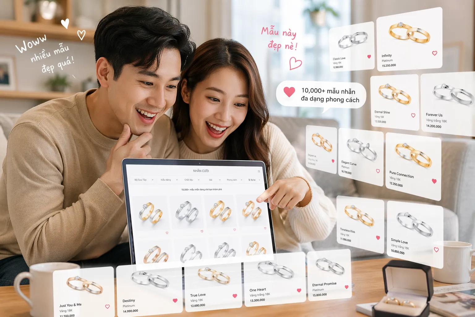 Tuyệt chiêu chọn nhẫn cầu hôn khiến nàng gật đầu ngay lập tực