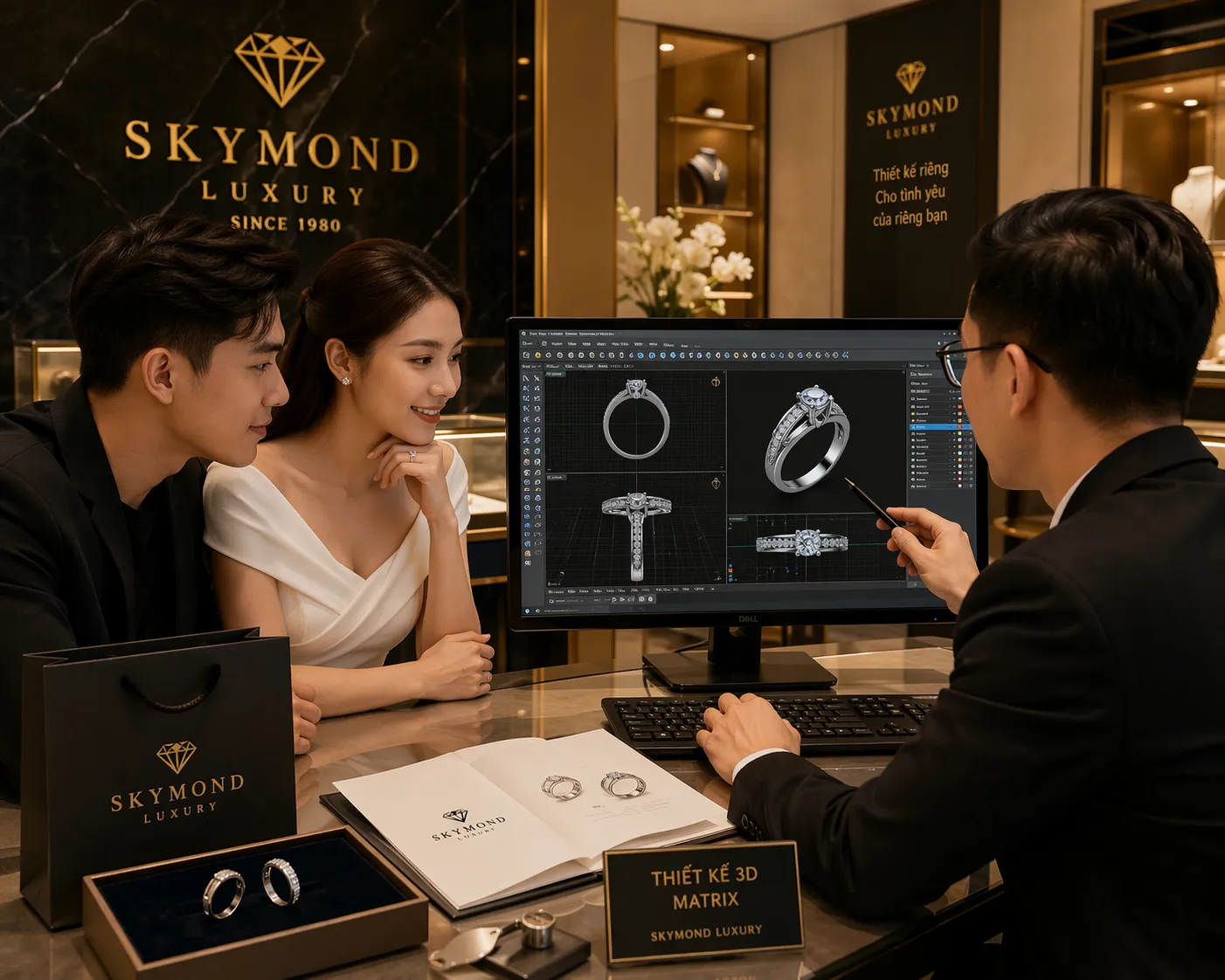 nhẫn cầu hôn skymond